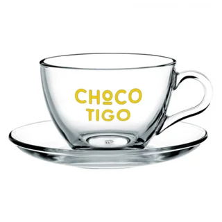 Glass cup 214 ml with plate