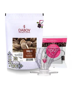 V60 + filters + our coffee blend with the strongest chocolate taste Diablo