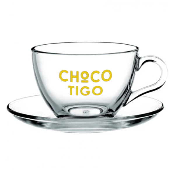 Glass cup 214 ml with plate