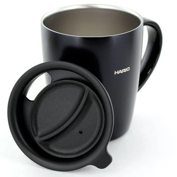 Heat Retention Mug Black/Grey With Lid 300ml – Hario