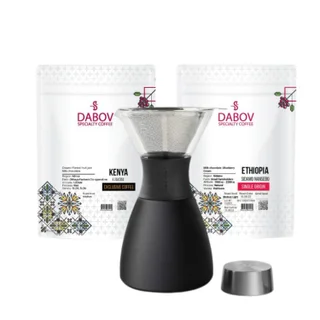 Brew Set Pour Over Asobu 2 in 1 + Coffee Beans Kenya Kamoini + Coffee Beans Ethiopia Nansebo