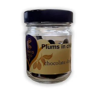 Plums in Chocolate glass jar
